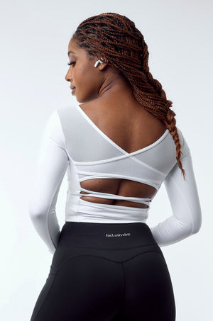 All-Lift White Strappy Crop Top